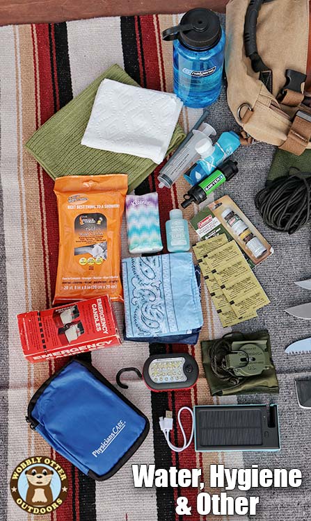 Water and hygiene stuff in my bug out bag