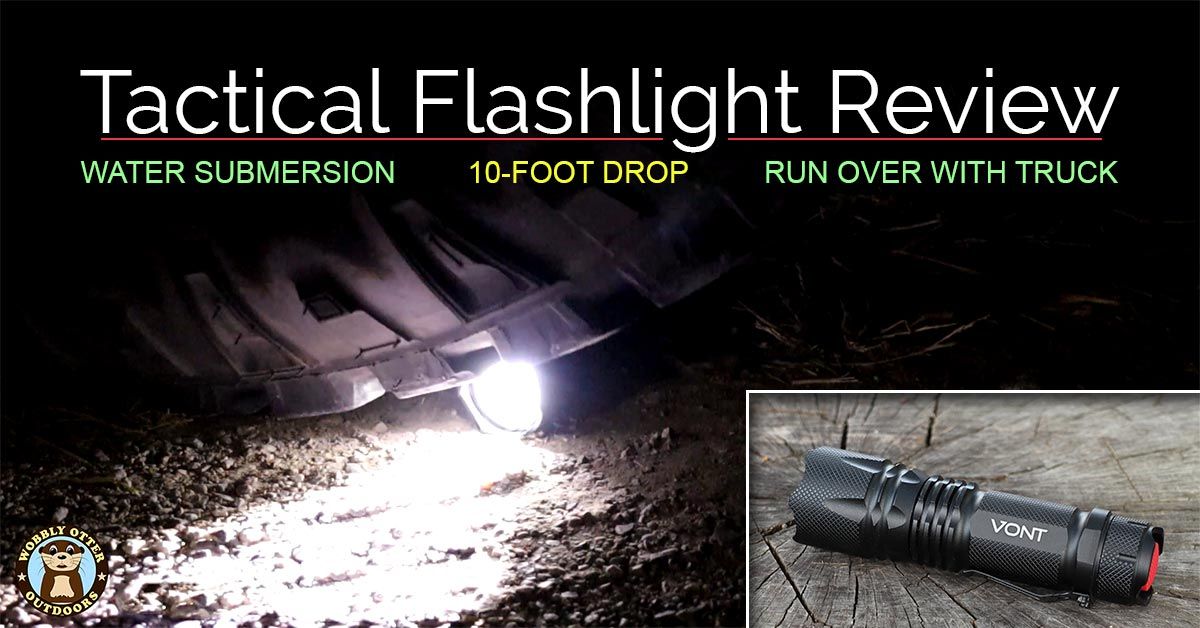 vont flashlight being run over by truck tire - includes nice picture of the flashlight too