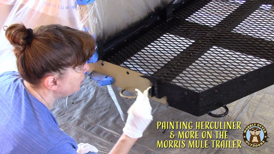 Applying Herculiner - Morris Mule Trailer Makeover