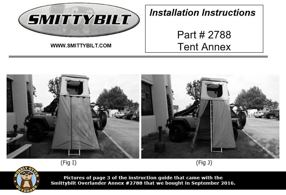 Pictures from page 3 of the Smittybilt annex installation instructions